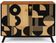 An Art Deco buffet in beige and black beech wood – 2 doors