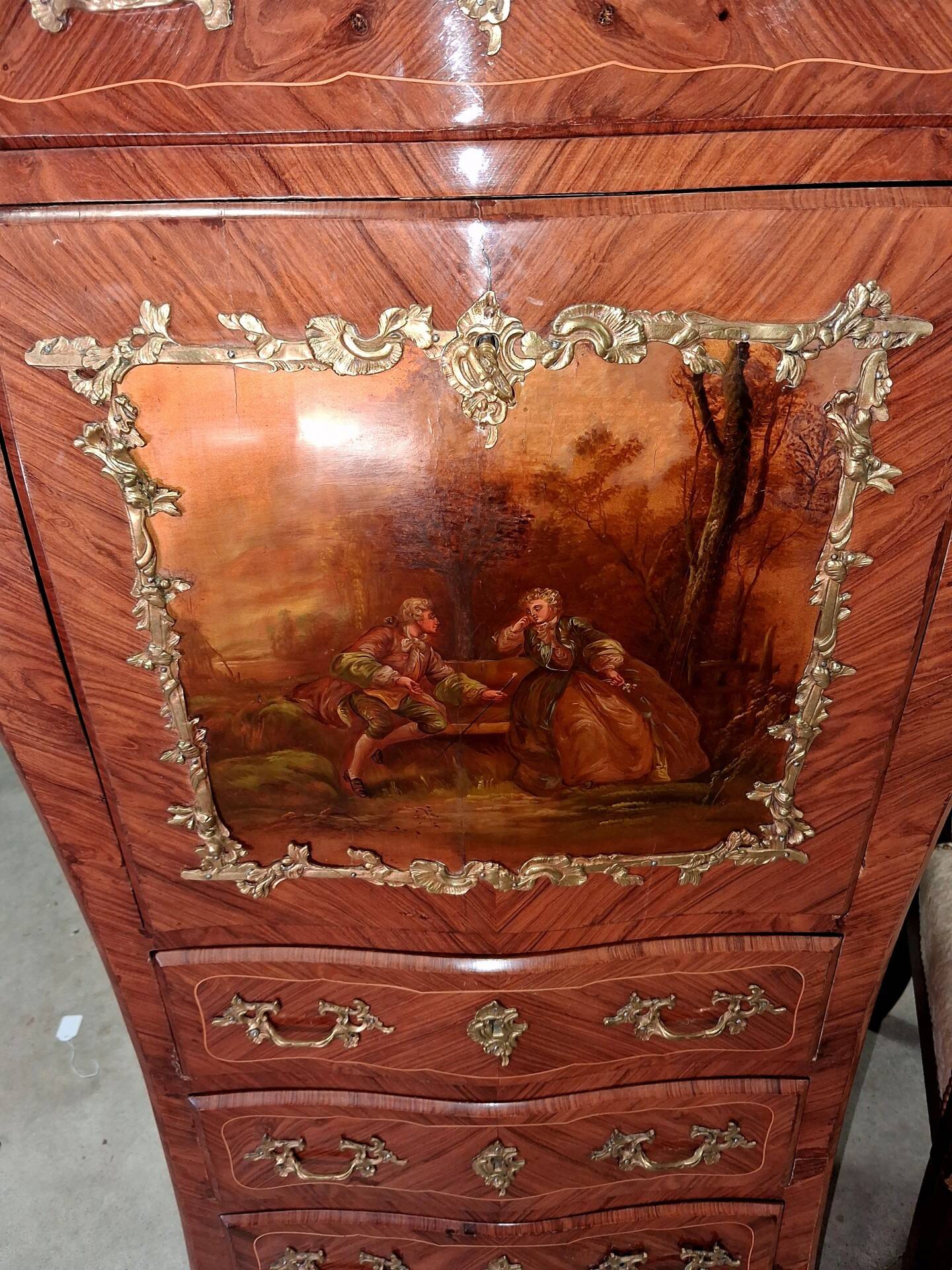 Secrétaire de Dame style Louis XV Transition