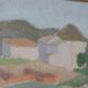 Original Swedish Oil on Panel – “Mountain Village” by Anna Küntzel
