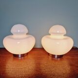 Space Age table lamp in white opaline, 1970s