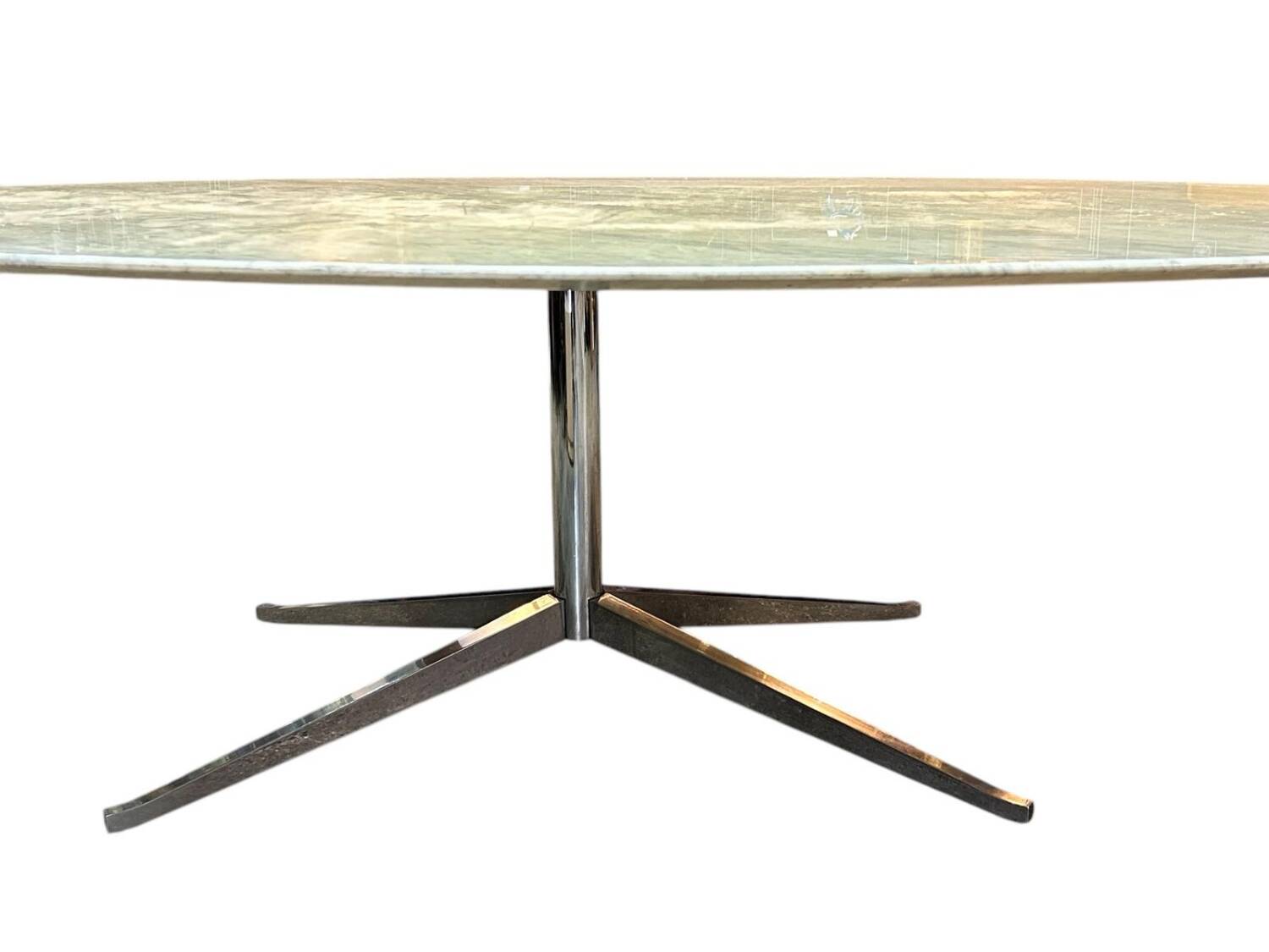 Large oval dining table Florence Knoll marble top L 2