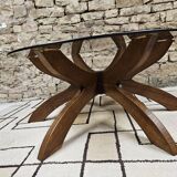 Table basse brutalist vintage 1970"
