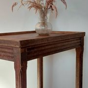 Vintage wooden wheeled side table/console