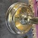 Coat rack - Golden metal / brass rotating head parrot