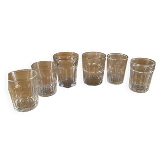 Lot de 6 verres anciens dépareillés