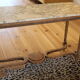 Console old feet wood and marble top