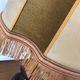 Wooden table lamp turned vintage