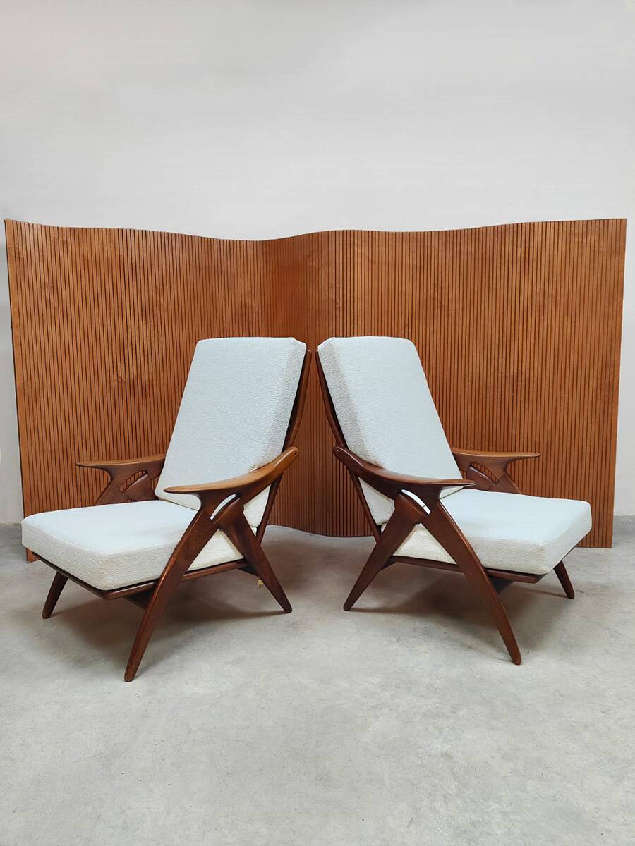 Vintage Dutch design armchairs de Ster Gelderland 'de Knoop'