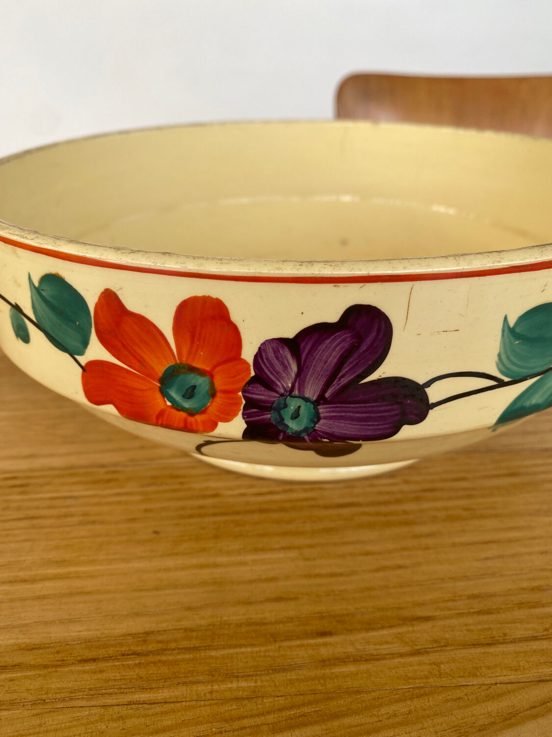 Salad bowl earthenware Sarreguemines model Ginette