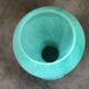 Vintage speckled green marbled glass vase, art nouveau