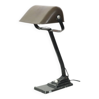 Lampe de bureau Art Déco Lampe de notaire Erpe Modèle 52 Fer forgé Bakélite
