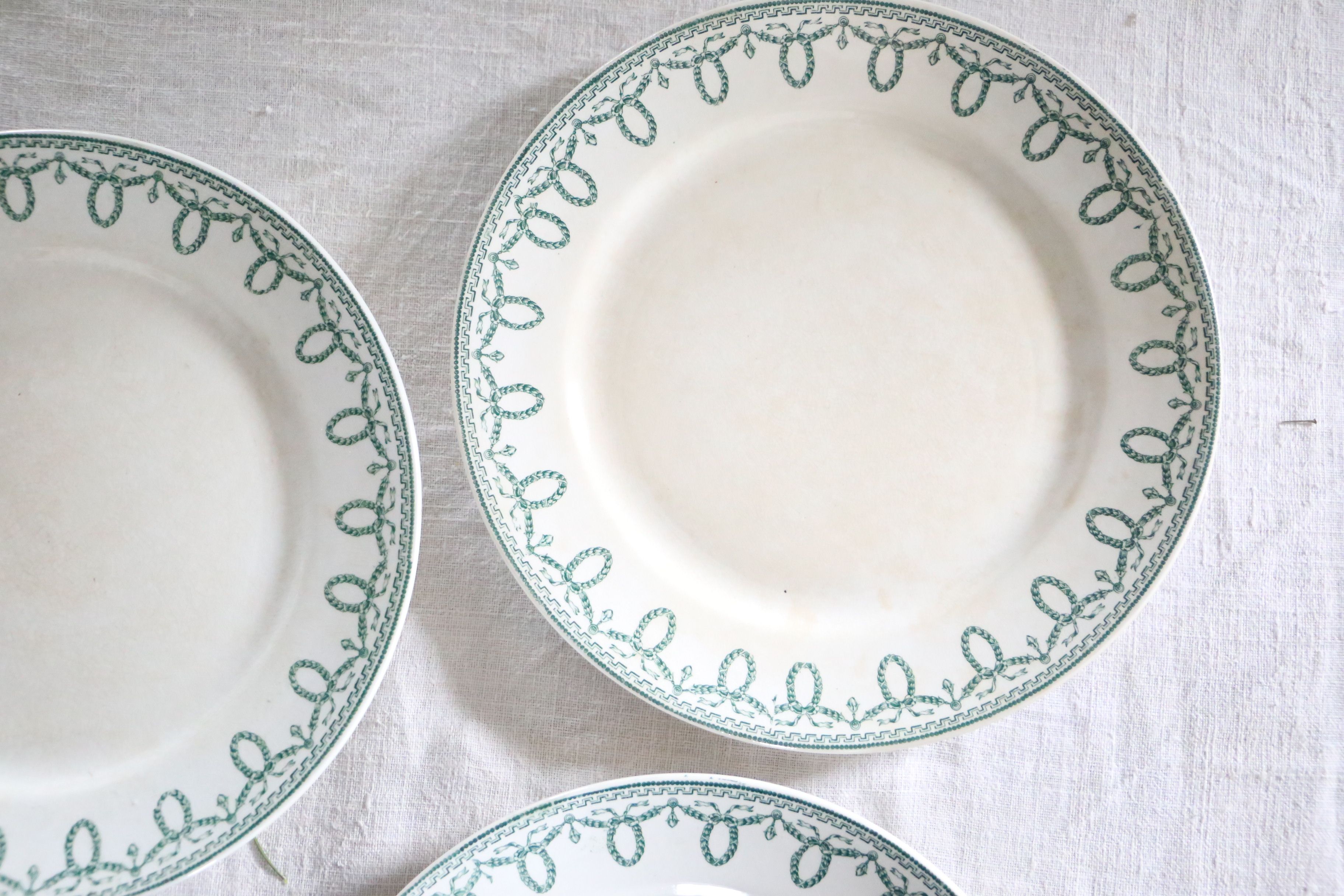 Dessert plate x4, iron earth, Bonparte motif, Boch Frères La Louvière, Belgium