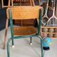 Old children's school chair wood and metal
