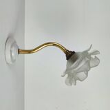 Brass and glass “flower” wall light