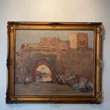 Old painting, orientalist landscape, signed marcel canet (1875- 1959)