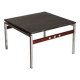 Table basse en ardoise, chrome et bois, 1970 Danemark