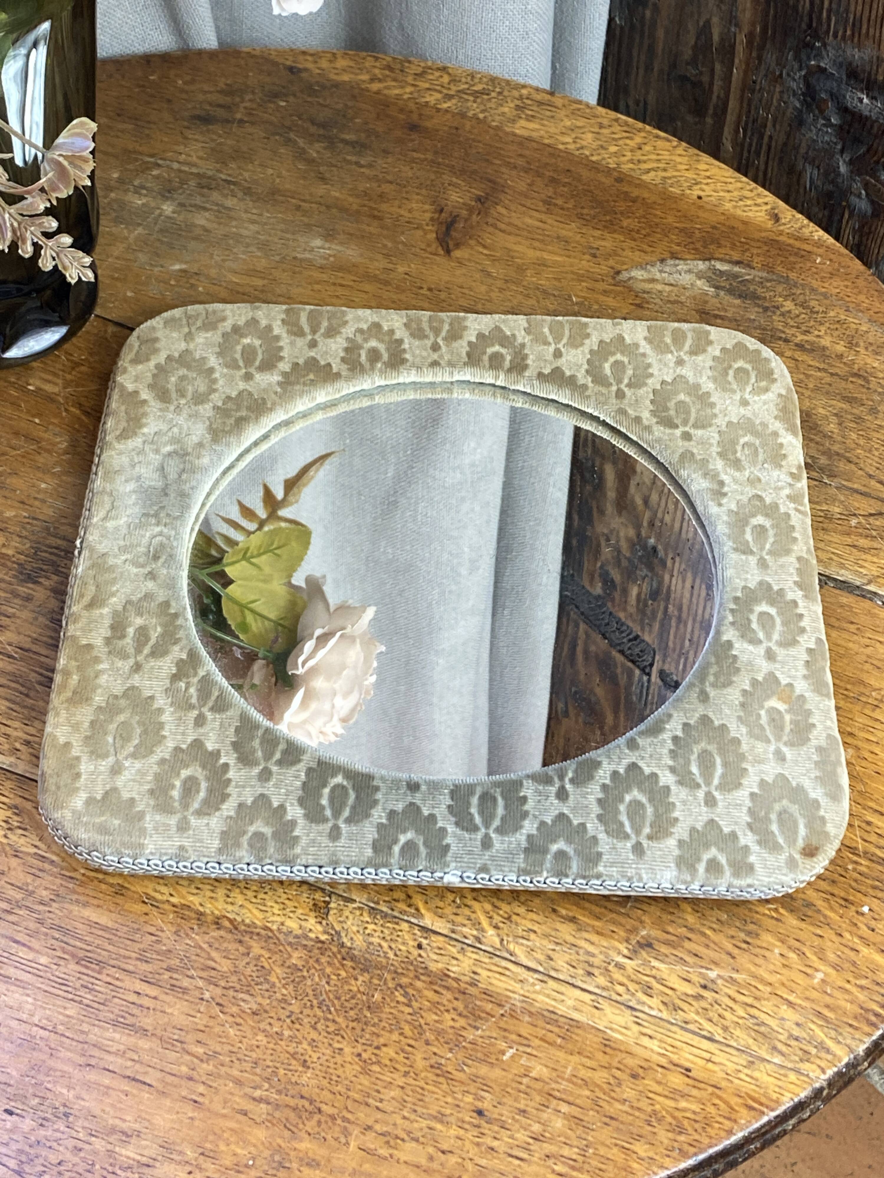 Velvet tabletop mirror