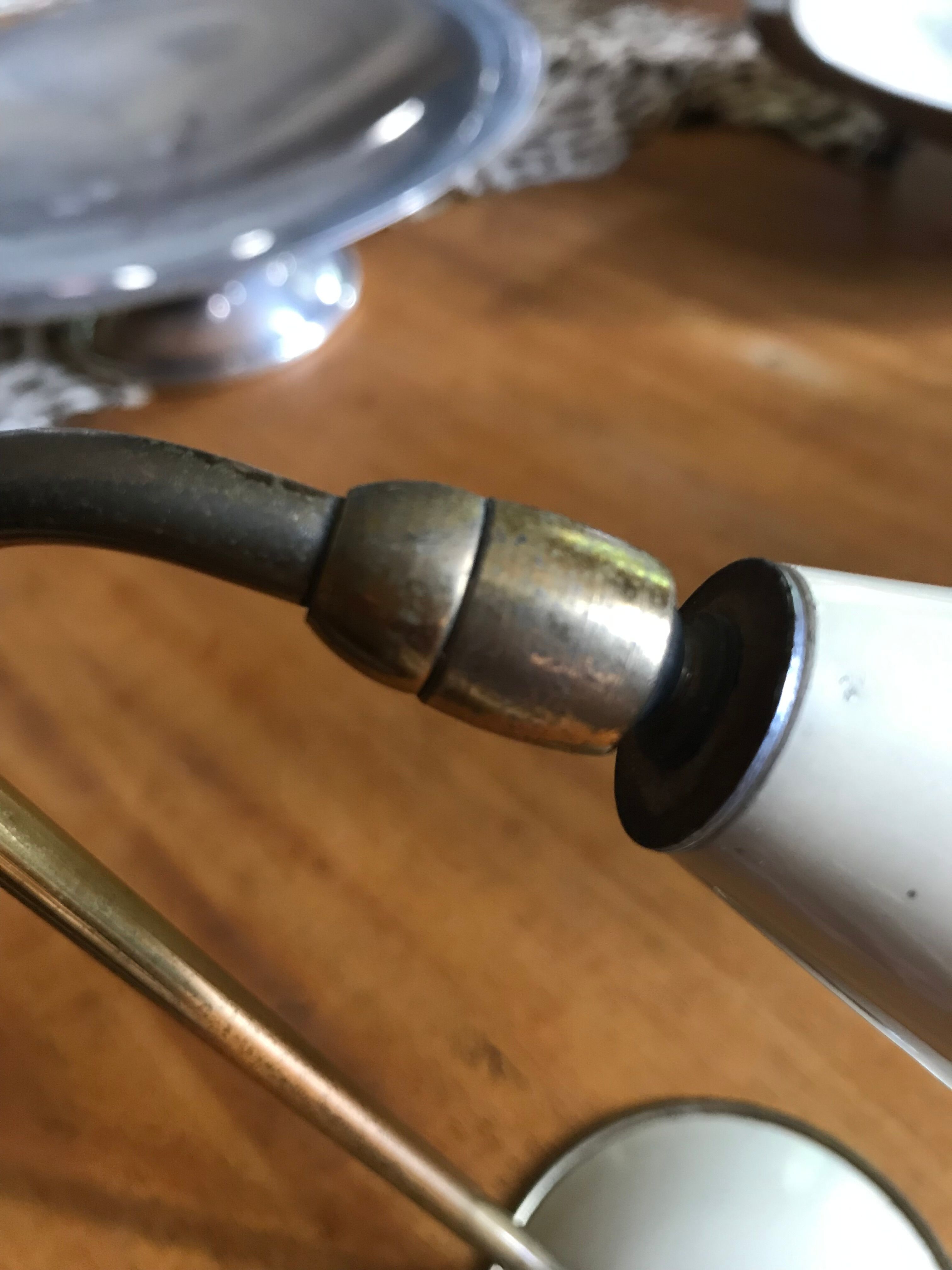 Small lamp in beige lacquered metal, 50s.