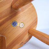 Modern Scandinavian Sculptural Stool in Pine, Sweden, 1970s