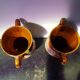 Pair of old Sarreguemines vase Hawaii model vintage multicolor ceramic