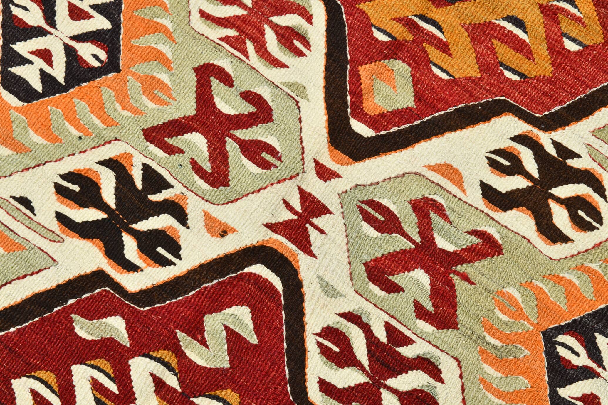 5x9 Faded Red Bohemian Kilim Rug, Wool Handknotted Rug, 148x259