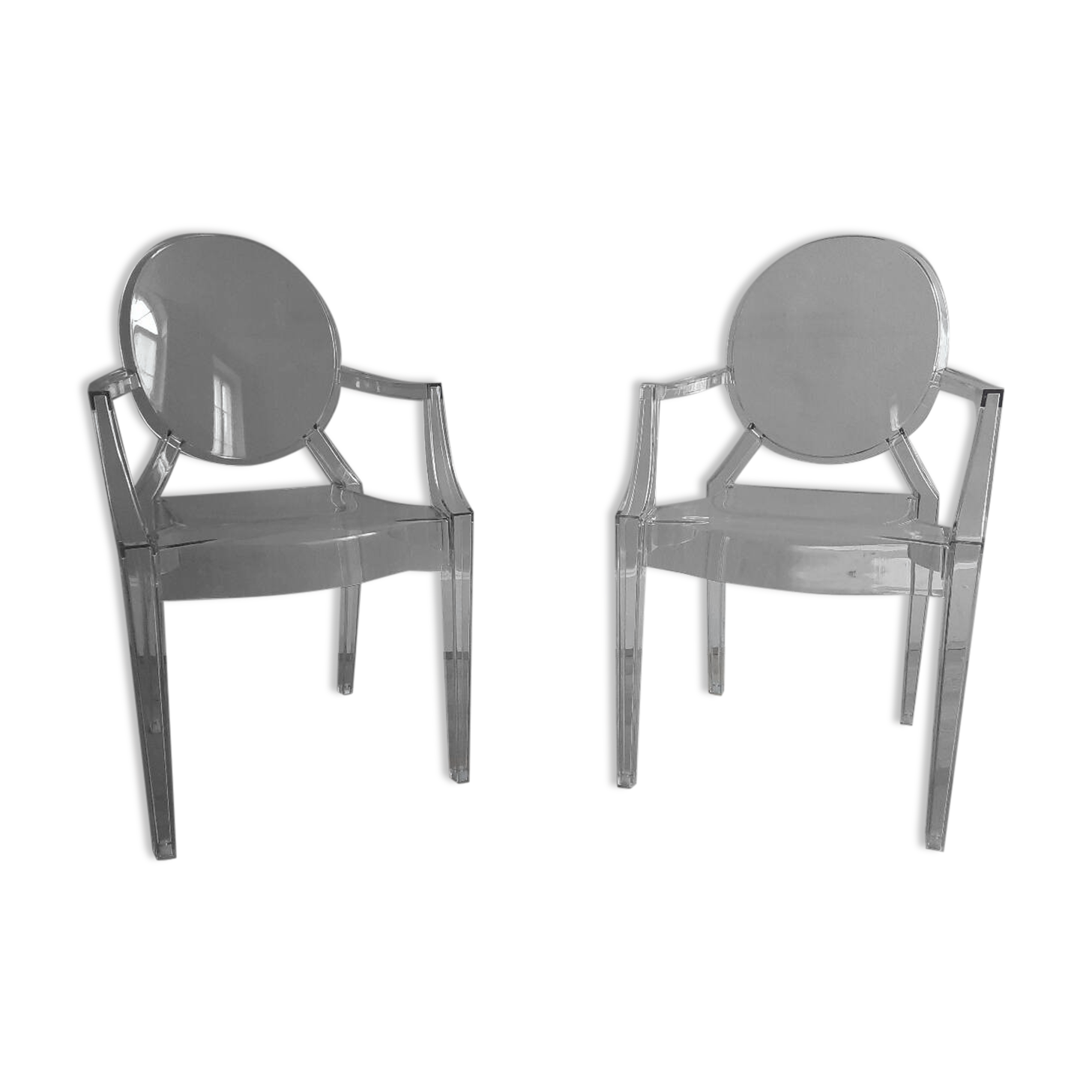 Pair of Louis Ghost Chairs, design Philippe Starck, Kartell edition