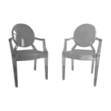 Pair of Louis Ghost Chairs, design Philippe Starck, Kartell edition