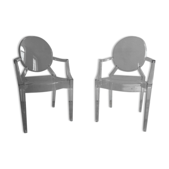 Pair of Louis Ghost Chairs, design Philippe Starck, Kartell edition
