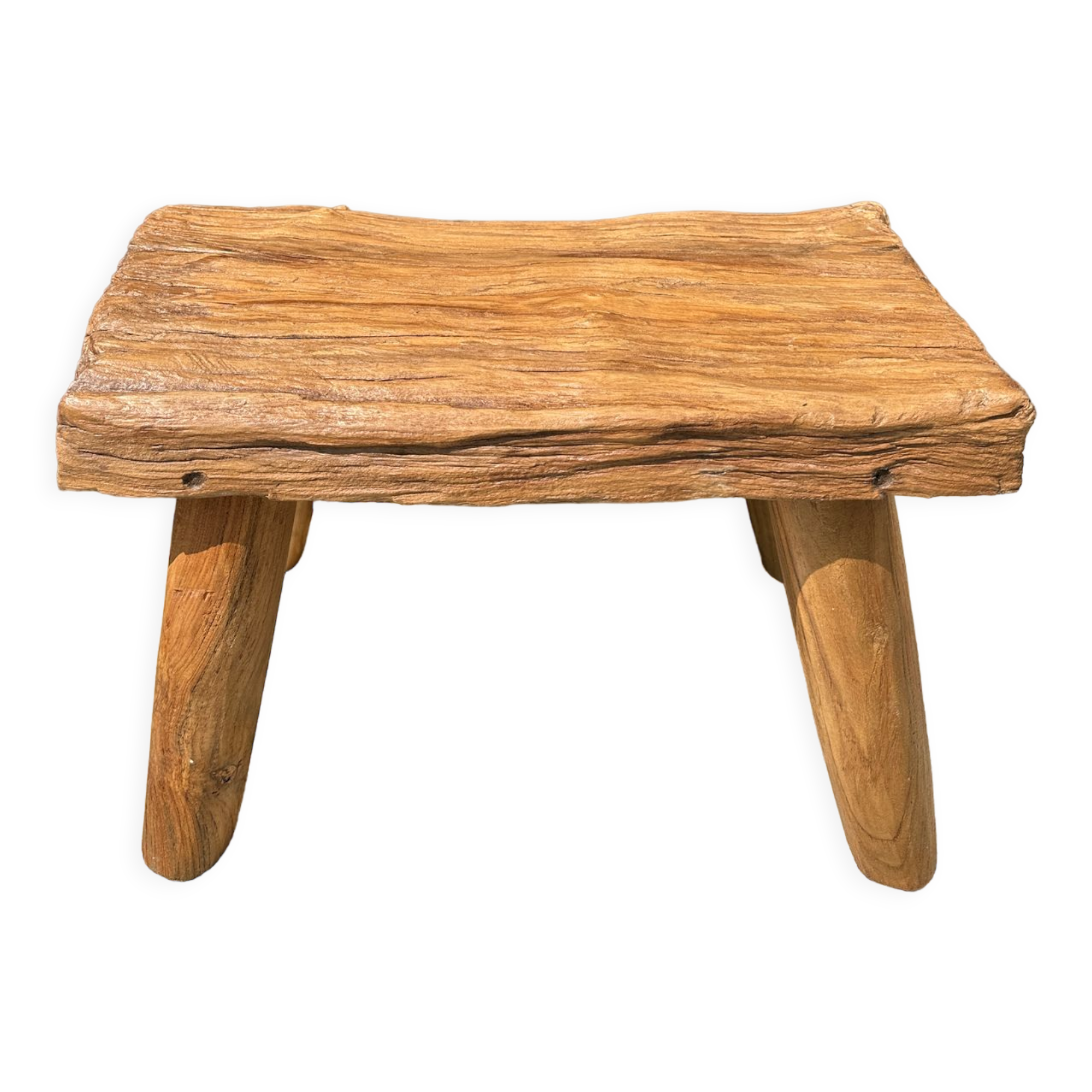 Small side table or stool in blond teak H:30 L43 l27