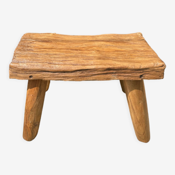 Small side table or stool in blond teak H:30 L43 l27