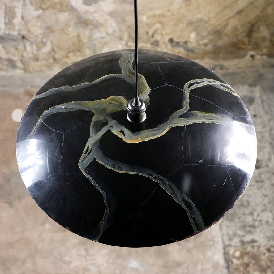 Hand-painted metal galaxy pendant light, 1980s