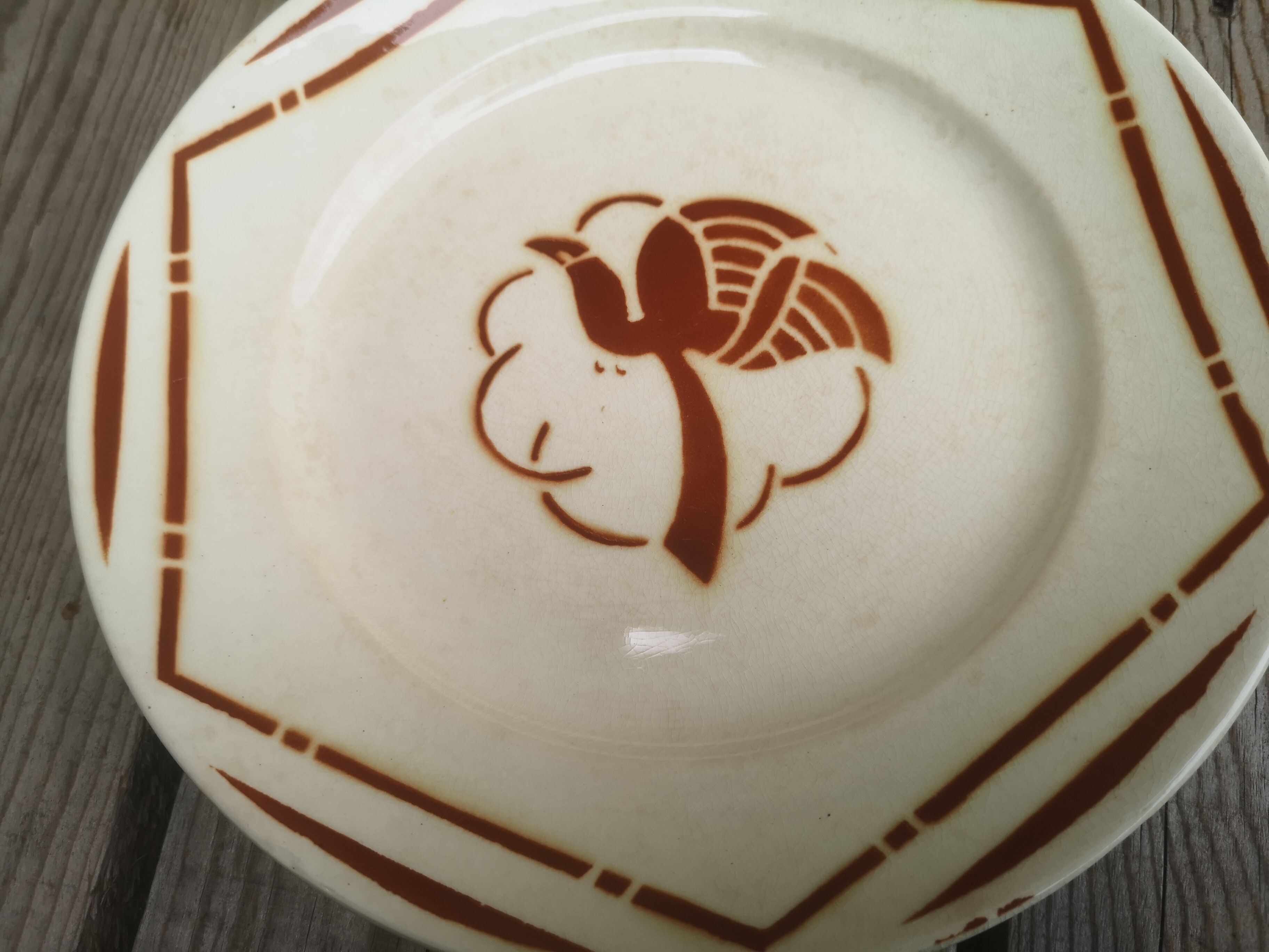 4 flat plates old ceramics from Badonviller collection paradis