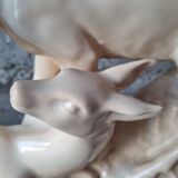 Art Deco deer porcelain statue