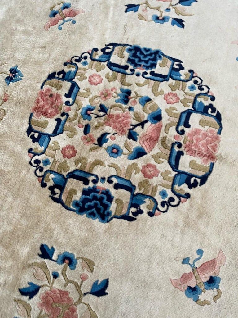 Vintage Square Carpet Art Deco from Beijing China