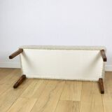 Beautiful vintage bench from the 90s - beige boucle long hair