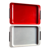 Set of 2 metal trays 70s 80s