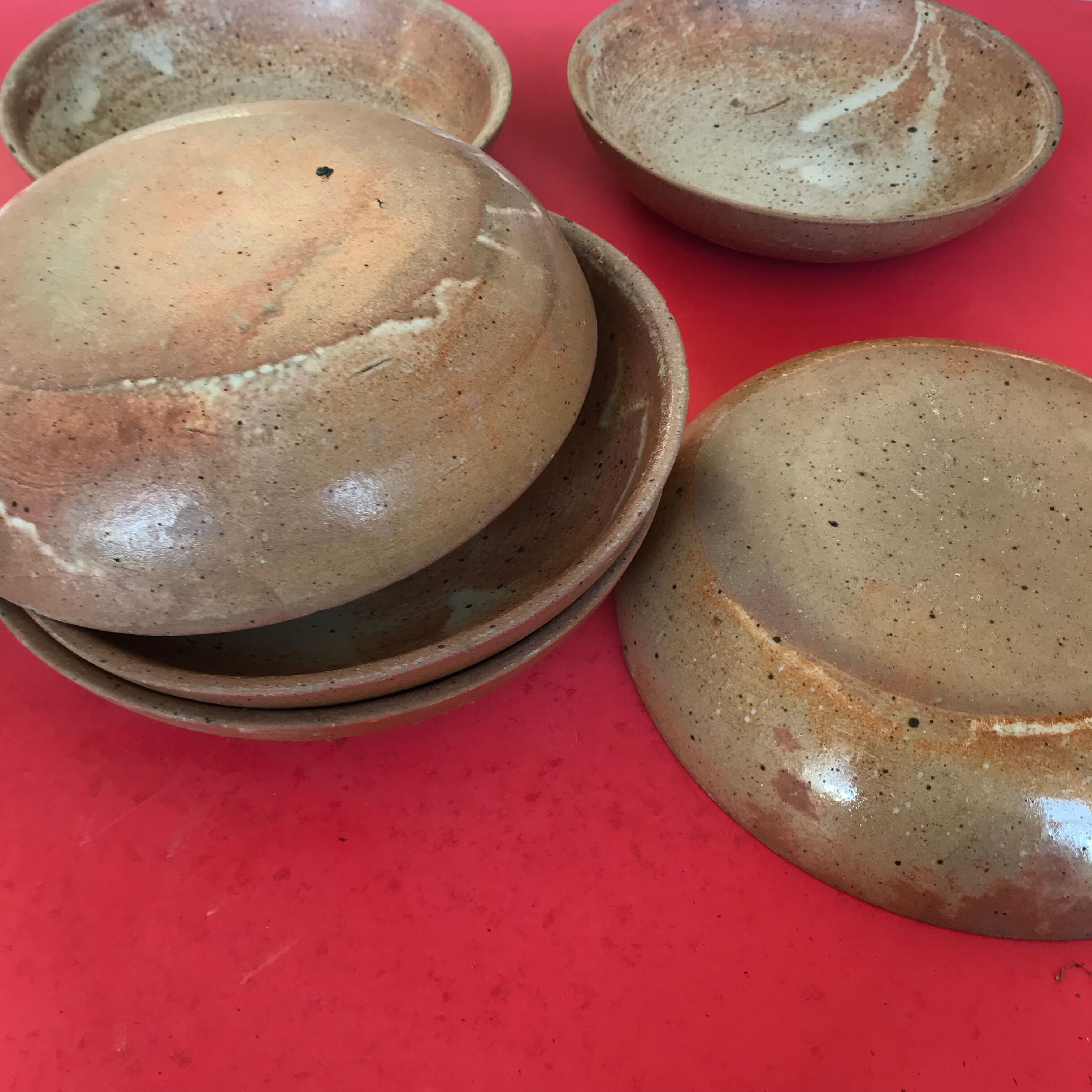 Batch soup plates in sandstone
