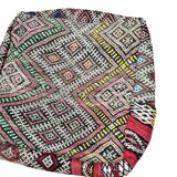 Moroccan kilim pouf 24 x 24 inch - free shipping - vintage berber kilim pouf - moroccan pouf