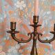 Pair of antique gilded brass candlesticks