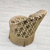 1950s, Danish easy chair, furniture velour, ash wood legs.