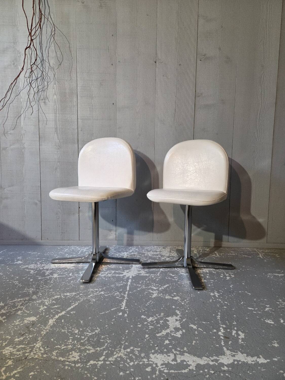 Chaises pivotantes skai blanc