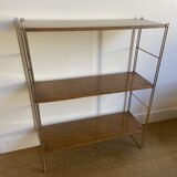 Self vintage metal wall shelf imitation wood in string or tomado style