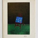 Œuvre Collage Le Chevalet d'Haim Kern. Signature.