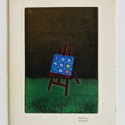 Work Collage The Easel by Haim Kern. Signature.