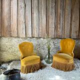 Toad armchair in vintage mustard velvet