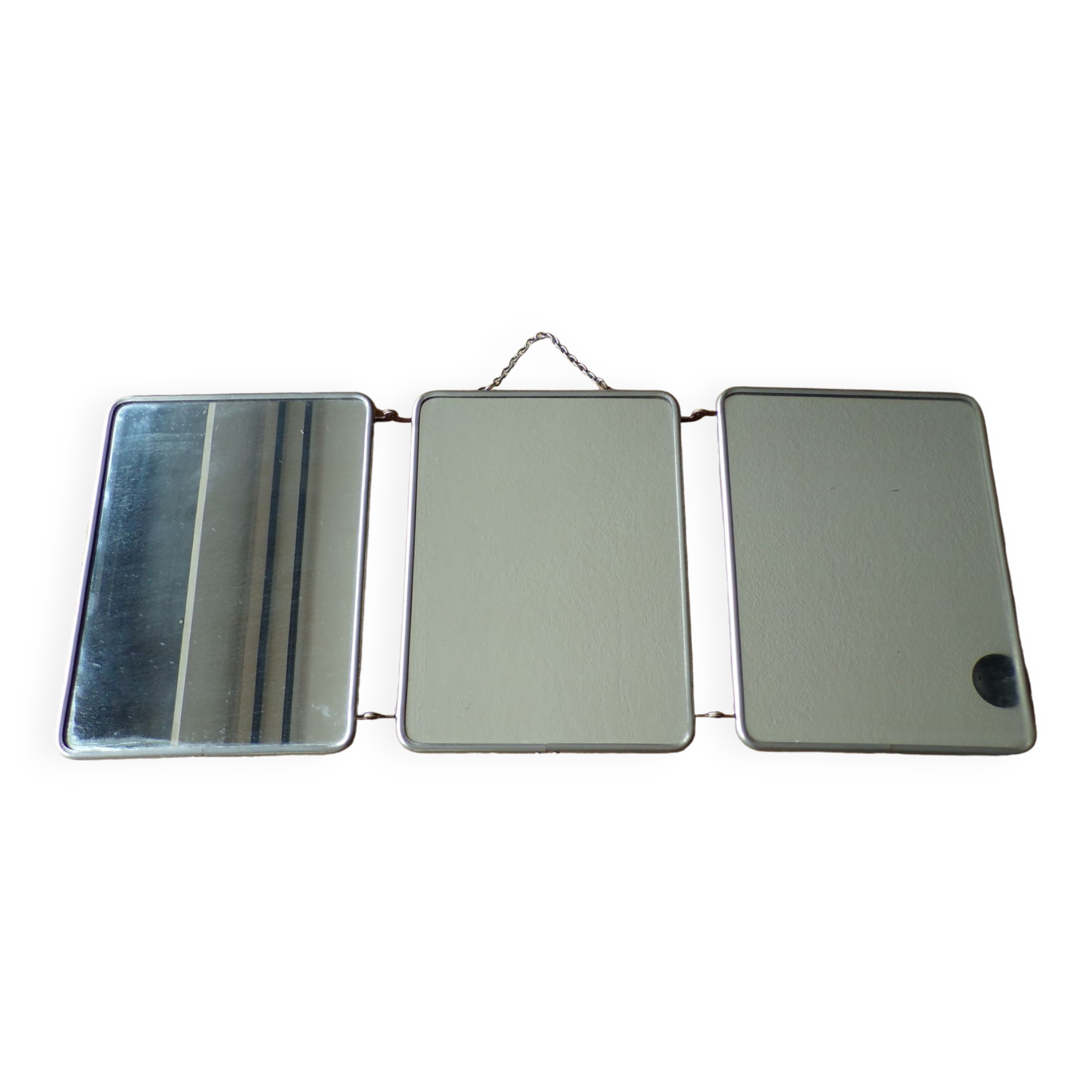 Vintage triptych barber mirror 24X58cm