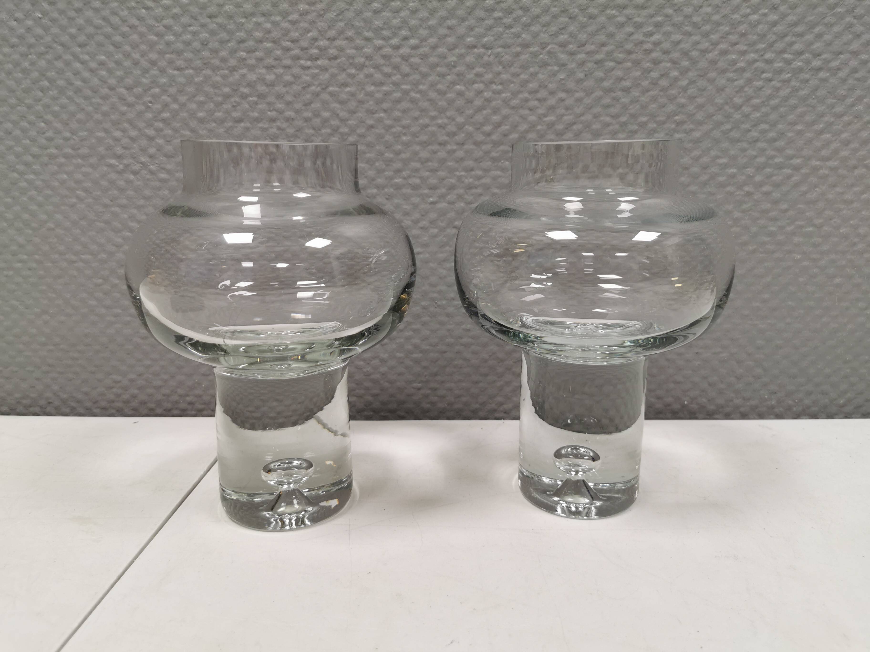 Two crystal glass vases from Polish Krosno glass