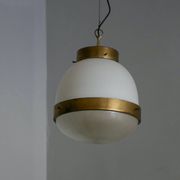 Large Artemide Delta ceiling light - 1960s - Sergio Mazza - Brass and glass