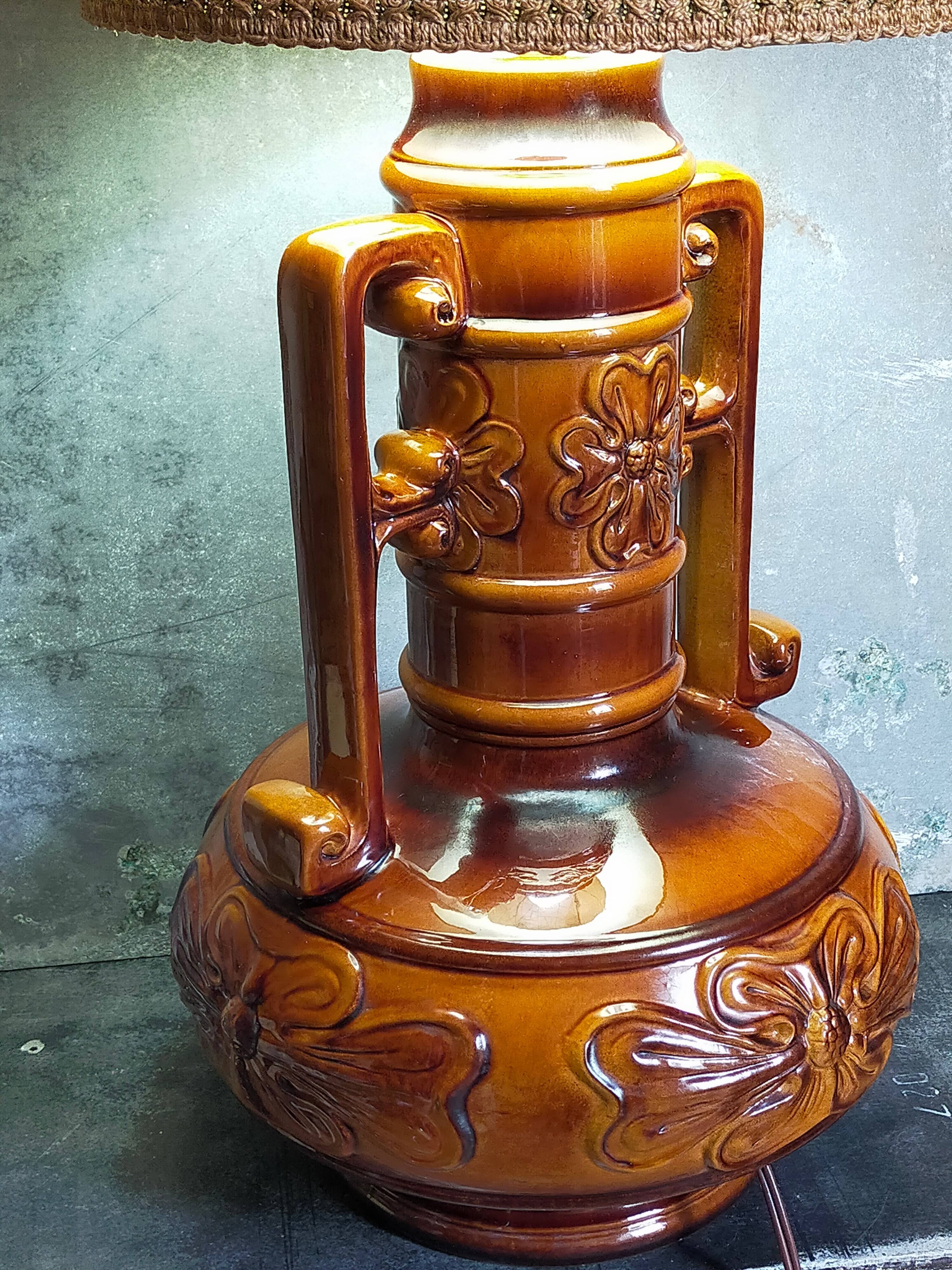 West germany ceramic floor lamp 70s