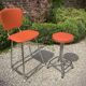 Duo of chair and stool 1970 orange and chromes